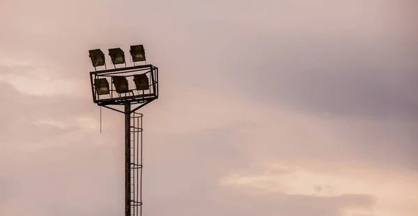 Luzes Brilhantes Estádio Esportes Uma Noite Nublada Joanesburgo África Sul — Fotografia de Stock