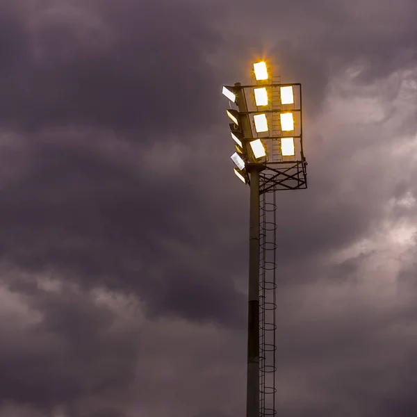 Luces Brillantes Del Estadio Deportivo Una Noche Nublada Johannesburgo Sudáfrica —  Fotos de Stock