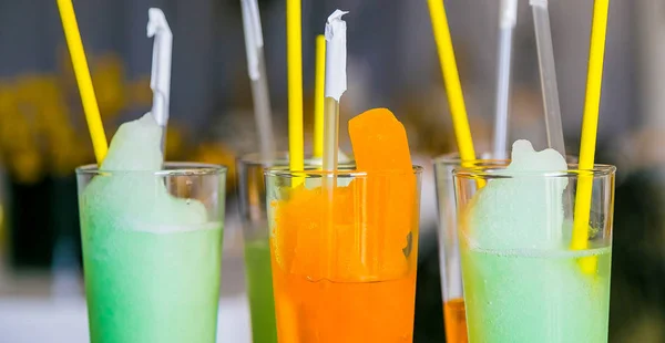 Orange Blue Welcome Drinks Spring Festival Party Event — Stock Photo, Image