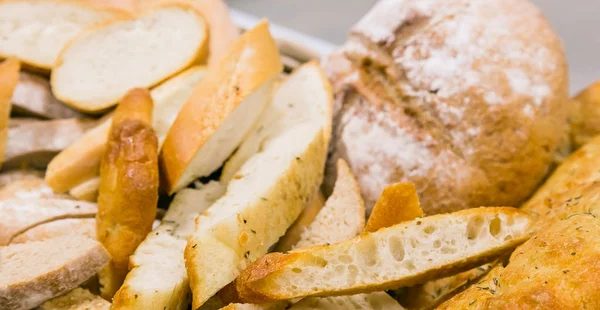 Large bowl of freshly Italian Bread for catering at a corporate event gala dinner banquet