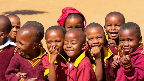 Polokwane South Africa April 2009 African Primary School Children Lunch — Stock Photo, Image