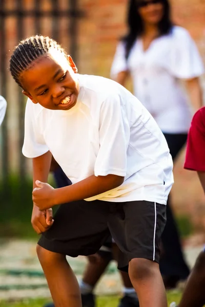 Pretoria Südafrika August 2009 Diverse Afrikanische Grundschulkinder Beim Sportunterricht — Stockfoto