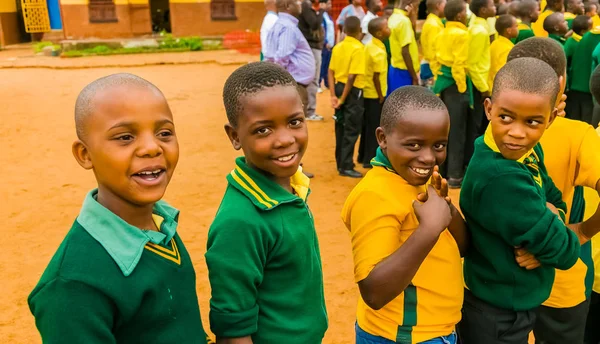 Johannesburg Sydafrika Februari 2017 Afrikanska Lågstadiebarn Innan Skolan Börjar — Stockfoto