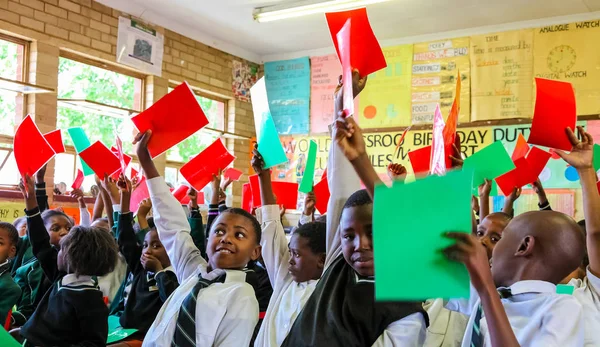 Soweto Jižní Afrika Říjen 2011 Afrických Dětí Učebně Základní Školy — Stock fotografie