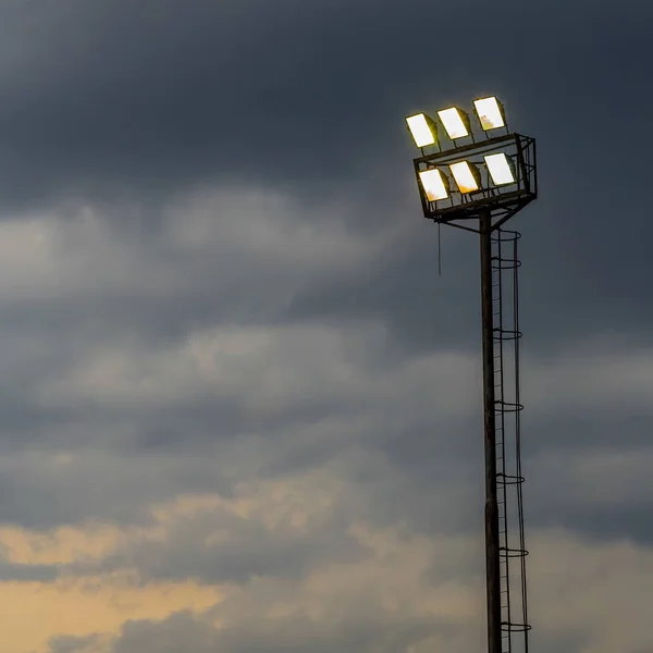 Lichte Sport Stadion Lichten Een Bewolkte Avond Johannesburg Zuid Afrika — Stockfoto