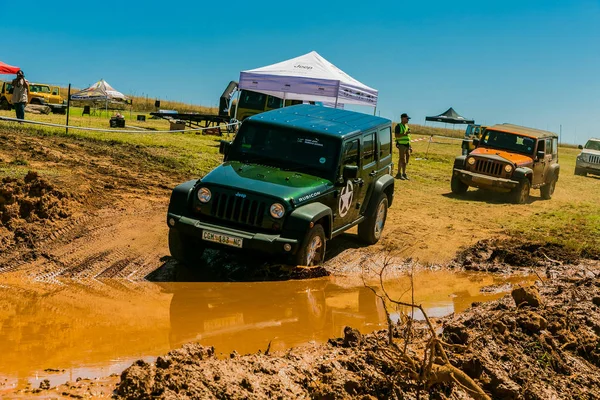 Harrismith Sudáfrica Octubre 2015 4X4 Entrenamiento Conductores Barro Campamento Jeep — Foto de Stock