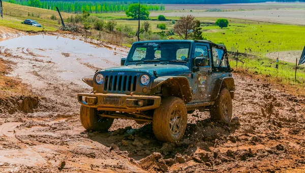 Harrismith Rpa Października 2015 4X4 Szkolenie Kierowców Błotnych Camp Jeep — Zdjęcie stockowe