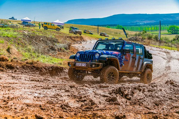 Harrismith Sudáfrica Octubre 2015 4X4 Entrenamiento Conductores Barro Campamento Jeep —  Fotos de Stock