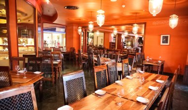 Up-Market Bistro Restaurant'ta Johannesburg, Güney Afrika - 27 Nisan 2011: iç