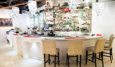 Up-Market Bistro Restaurant'ta Johannesburg, Güney Afrika - 27 Nisan 2011: iç