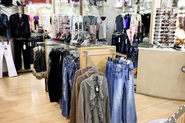 Johannesburg, South Africa - April 27 2011: Interior of an Up-Market Fashion Clothing Retail Store