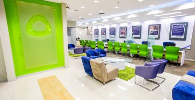 Johannesburg, Güney Afrika - 16 Temmuz 2012: Modern Afrika Bankasının İçi