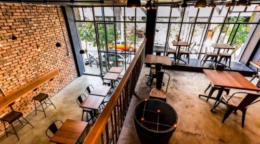 Bir Retro Sushi Restaurant Johannesburg, Güney Afrika - 28 Eylül 2014: iç içinde