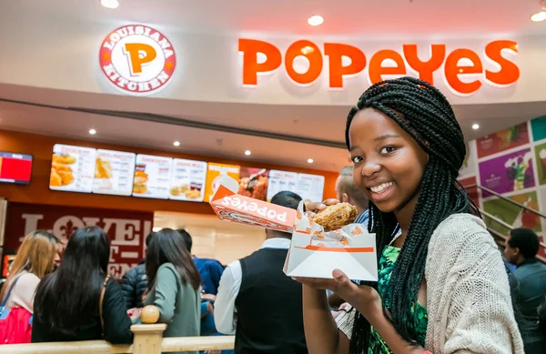 Johannesburg South Africa July 2017 Customers Popeyes Take Out Fast — Stock Photo, Image