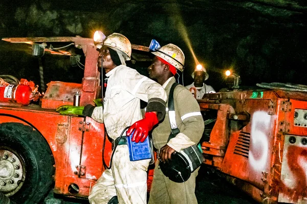 Johannesburgo Sudáfrica Agosto 2008 Minería Maquinaria Subterránea Platino Paladio — Foto de Stock