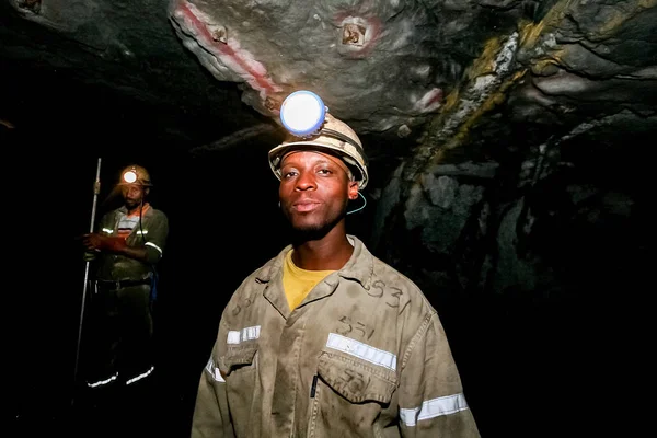Йоганнесбург Південна Африка Серпня 2008 Підземний Платинової Паладій Гірничо Техніка — стокове фото