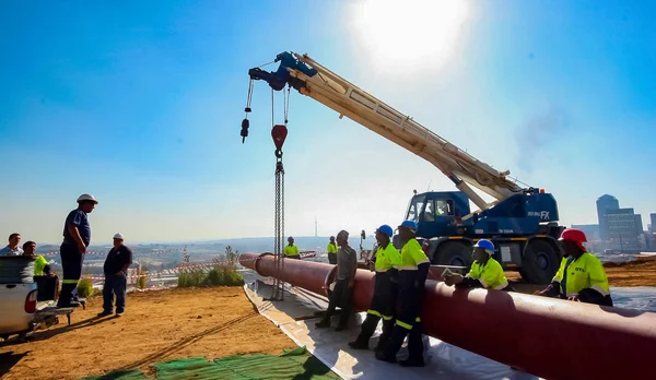 Johannesburg Zuid Afrika Juni 2010 Bouwvakker Een Bouwplaats — Stockfoto