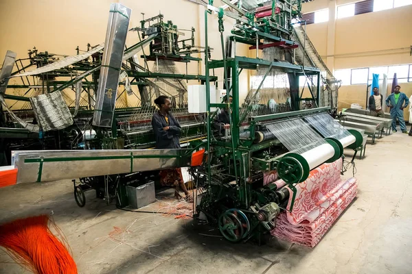 Interior of a Fabric Weaving Factory — Stock Photo, Image