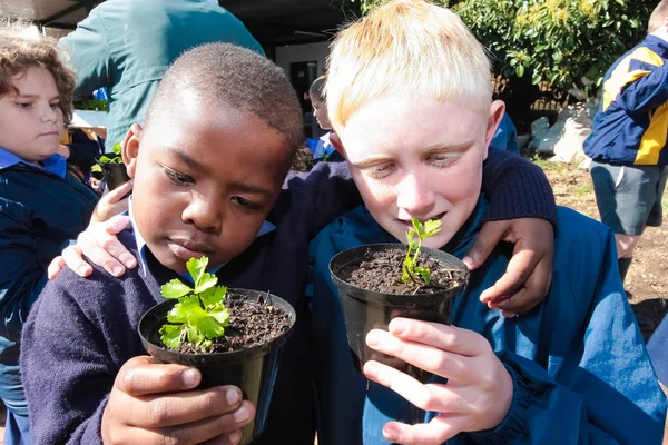 Okul tarım hakkında öğrenme ve tarım çocukları