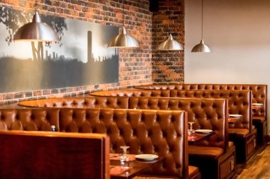 Brown Interior ile Booth tarzı Restaurant Diner İç