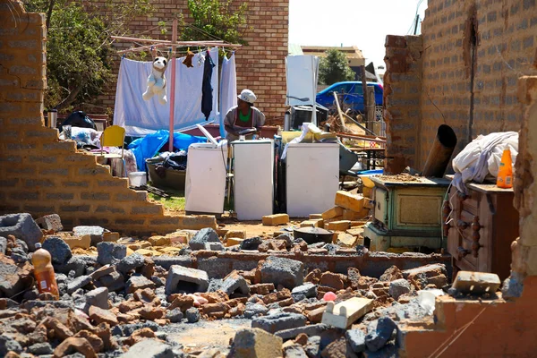 Tornado Case danneggiate in una piccola città — Foto Stock