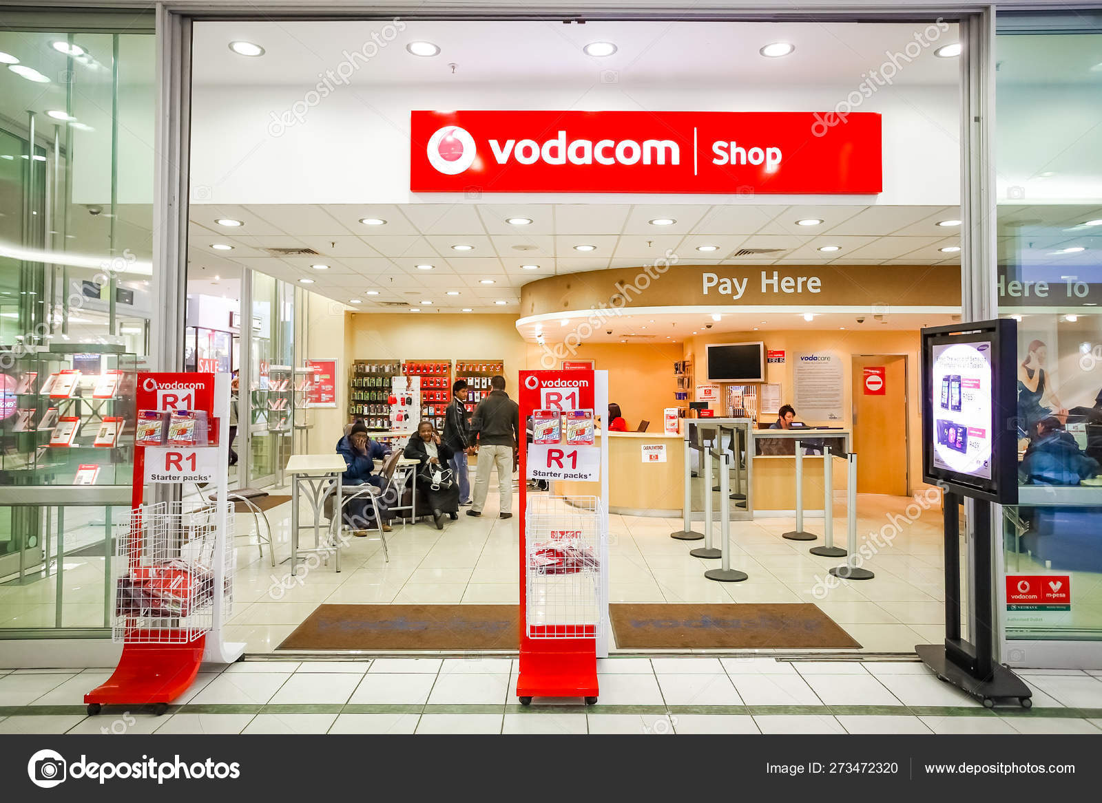 Inside Interior Of A Mobile Cell Phone Store In A Mall