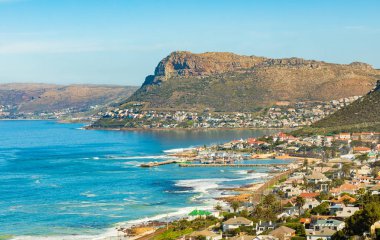 False Bay Cape Town Güney A Kalk Bay Limanı yükseltilmiş görünümü