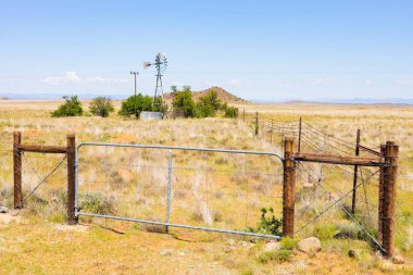 Güney Afrika 'nın kırsal kesimindeki bir çiftlikteki yel değirmeni