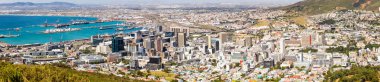 Güney Afrika 'daki Cape Town Cbd ve Limanı' nın Artırılmış Panoramik Görünümü