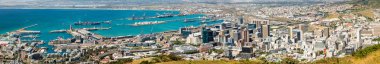 Güney Afrika 'daki Cape Town Cbd ve Limanı' nın Artırılmış Panoramik Görünümü