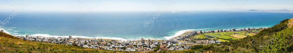 Elevated Panoramic view of Sea Point and parts of Green Point Ca