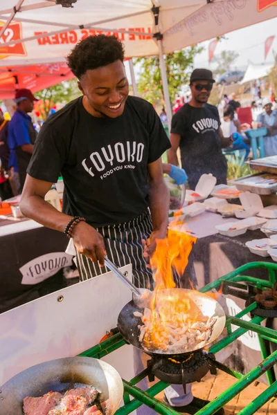 Soweto South Africa September 2017 Diverse African Vendors Cooking Serving — Stock Photo, Image