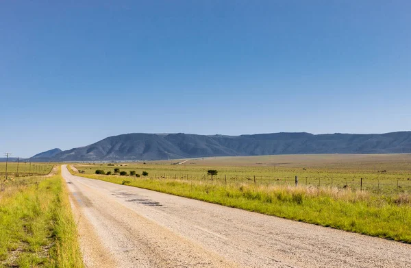 Vista Una Carretera Campo Vacía Región Sudáfrica Farmland —  Fotos de Stock