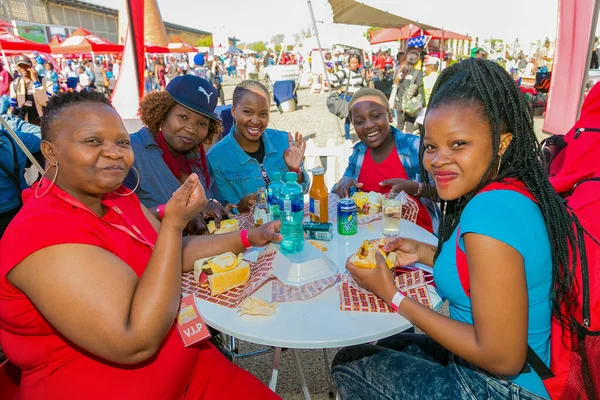 Soweto South Africa 2018 Diverse African People Bread Based Food — 스톡 사진