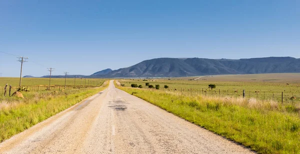 Vista Una Carretera Campo Vacía Región Sudáfrica Farmland —  Fotos de Stock