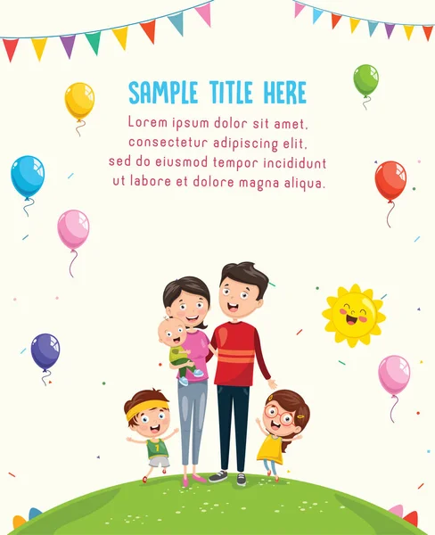 Ilustração Vetorial Família Feliz —  Vetores de Stock