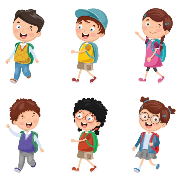 Διανυσματική Απεικόνιση Των Ευτυχισμένων Παιδιών — Διανυσματικό Αρχείο