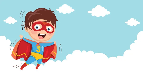 Vector Illustration Superhero Kid — стоковый вектор