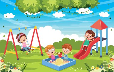 Vektör çizim çocuk parkı