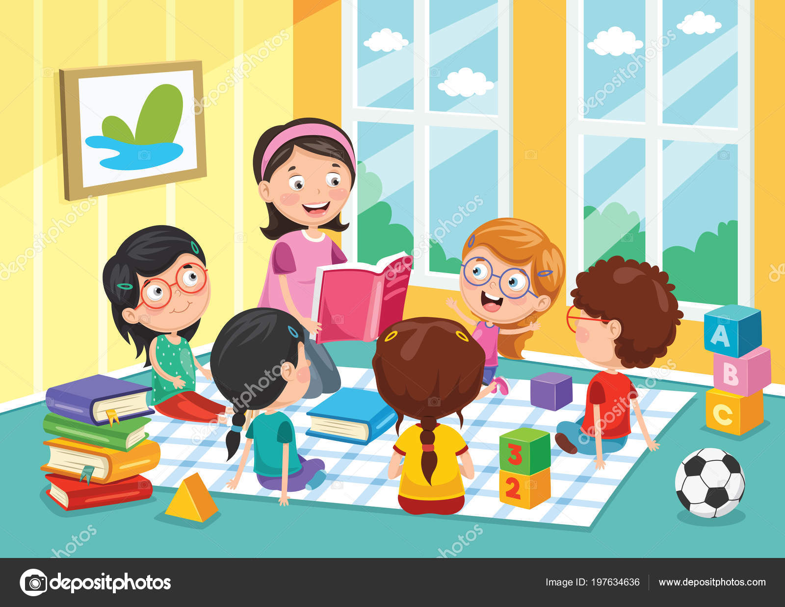 Vector Illustration Preschool Children — Stock Vector © yusufdemirci