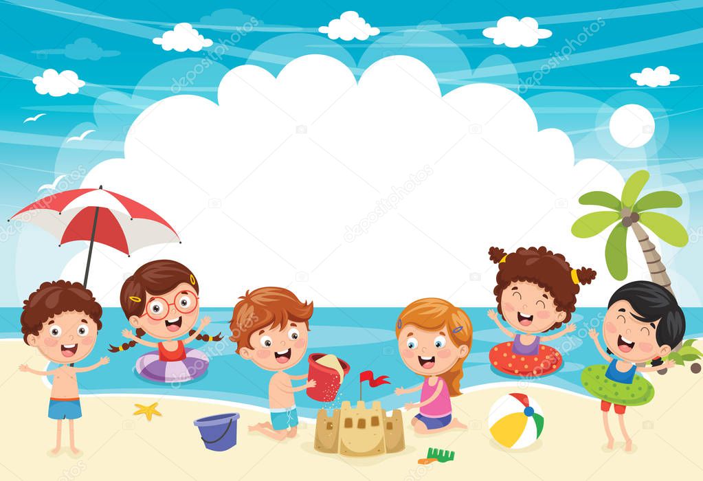 Vector Ilustration Of Summer Kids