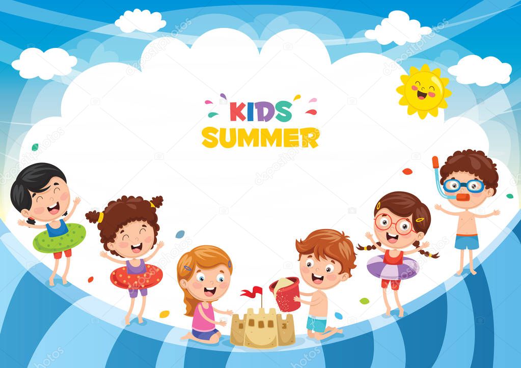 Vector Ilustration Of Summer Kids