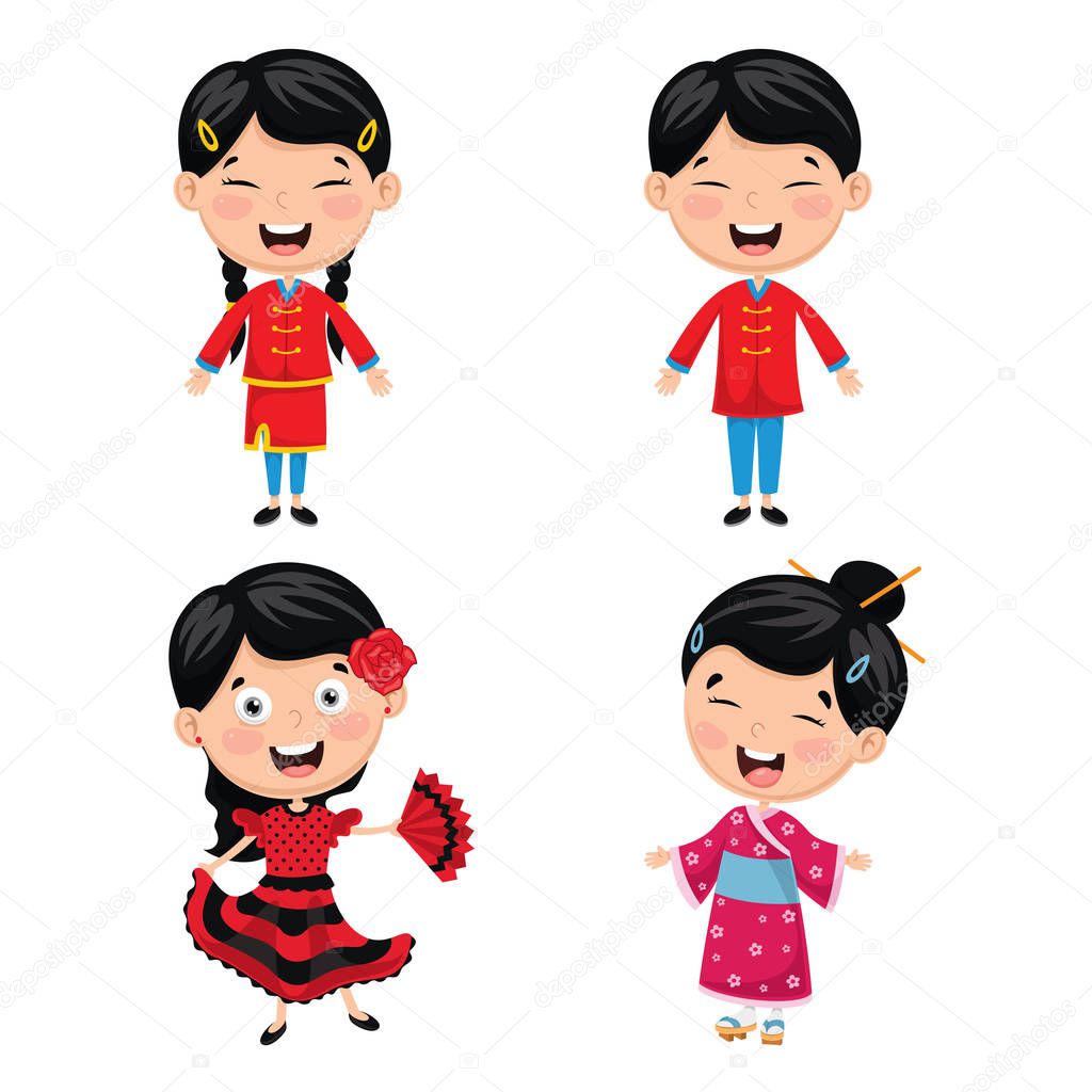 Vector Illustration Of World Kids