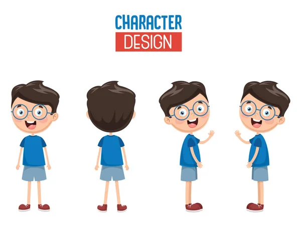 Ilustração Vetorial Design Personagens Desenhos Animados — Vetor de Stock