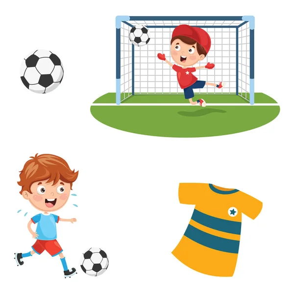 Vector Ilustración Jugar Fútbol — Vector de stock