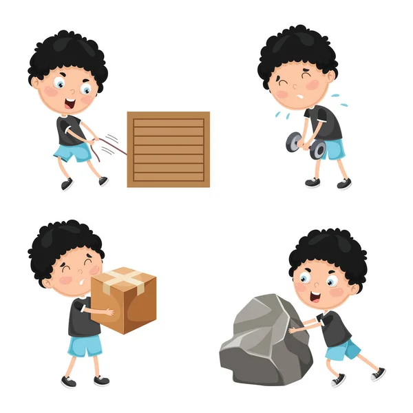 Vector Illustration Kids Physical Activities Royalty Free Stock Vectors