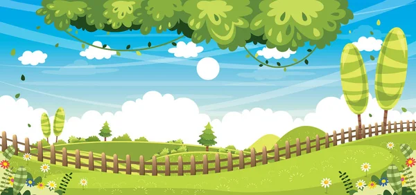 Vector Illustration Nature Background — Stock Vector