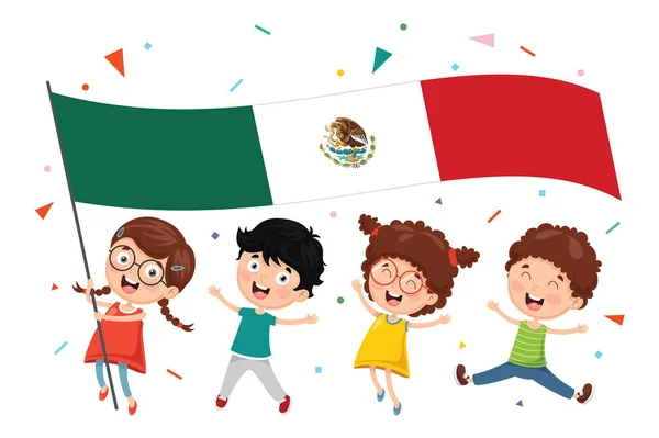 Ilustración Vectorial Bandera Portador Niños — Archivo Imágenes Vectoriales