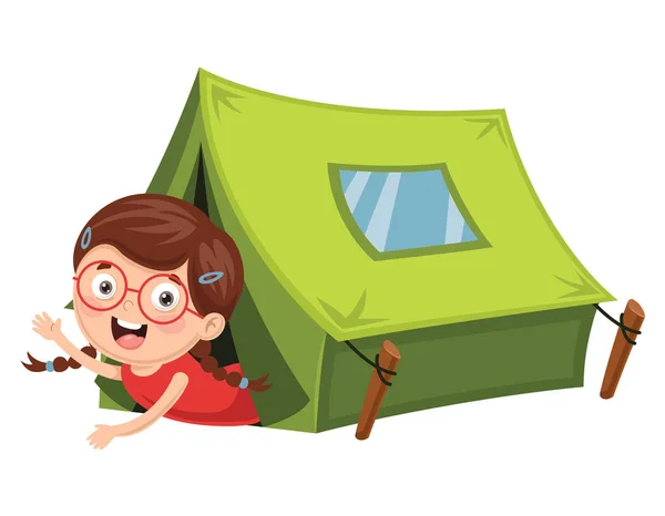 Ilustracja Wektorowa Dzieci Camping — Wektor stockowy