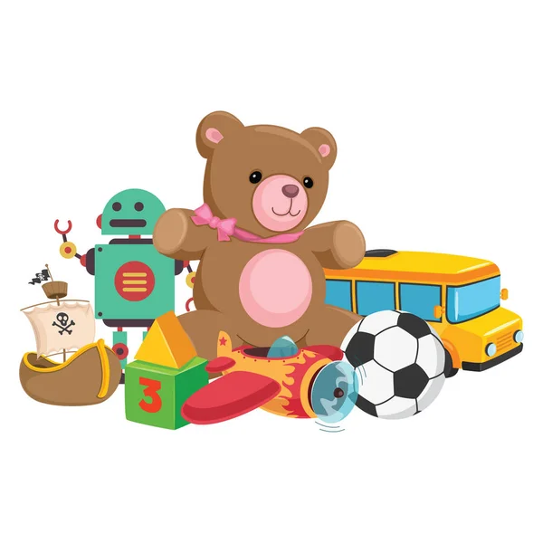 Ilustracja Wektorowa Zabawek Dla Dzieci — Wektor stockowy